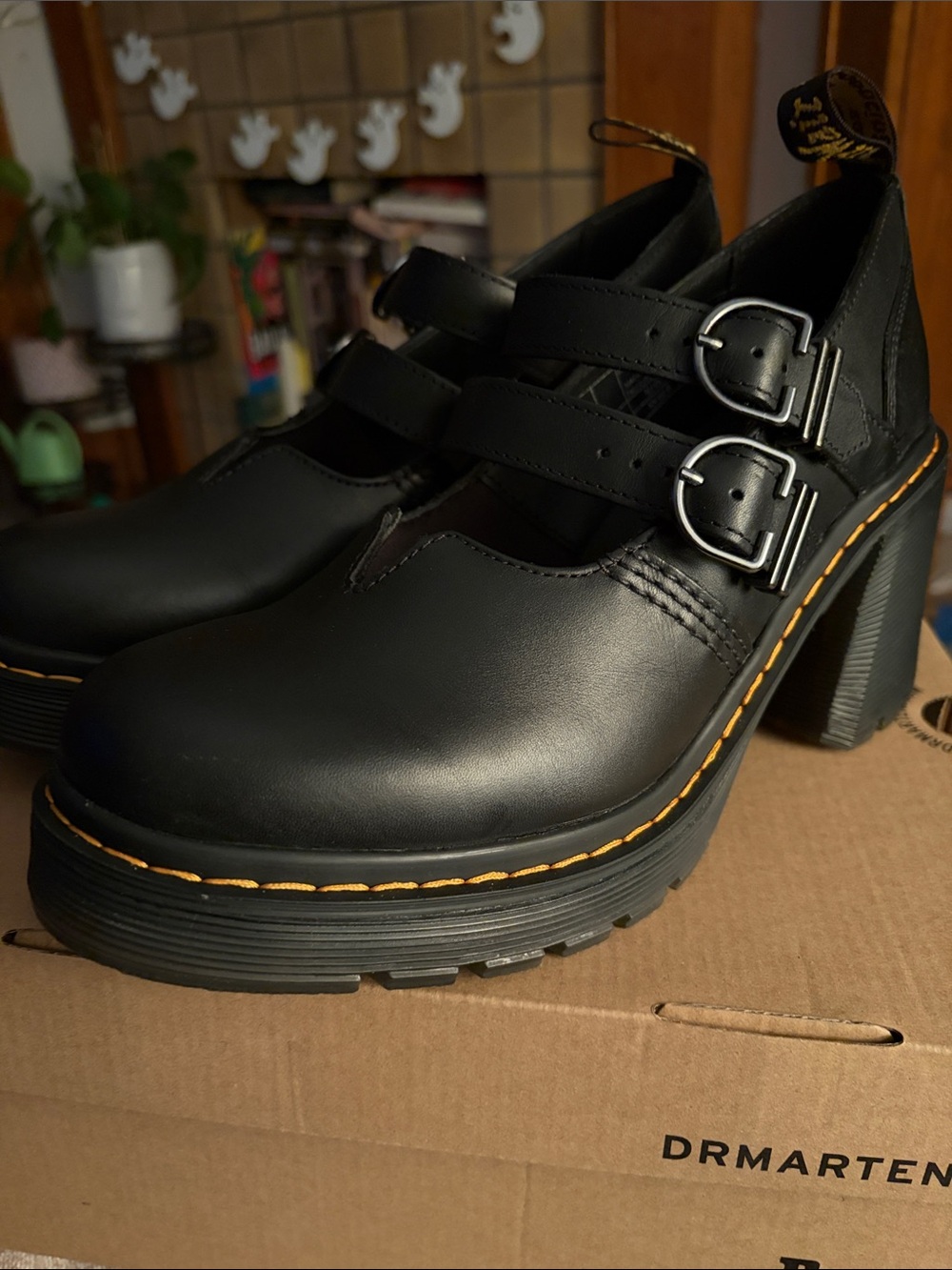 Dr. Martens Black Double-Strap Platform Mary Janes - Picture 3 of 12